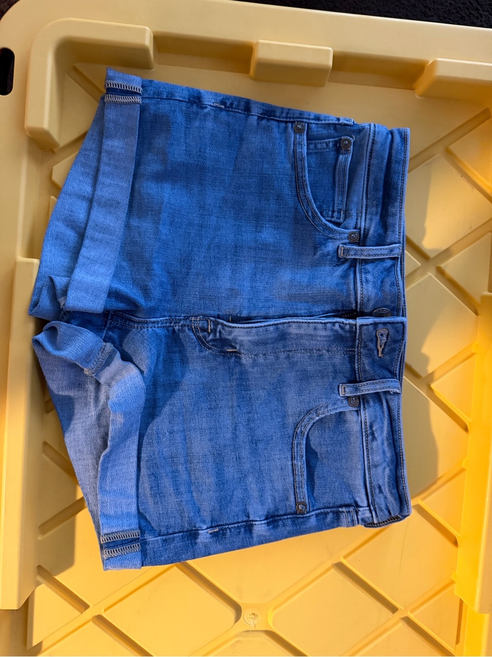 American Eagle Outfitters blue denim shorts with rolled hem